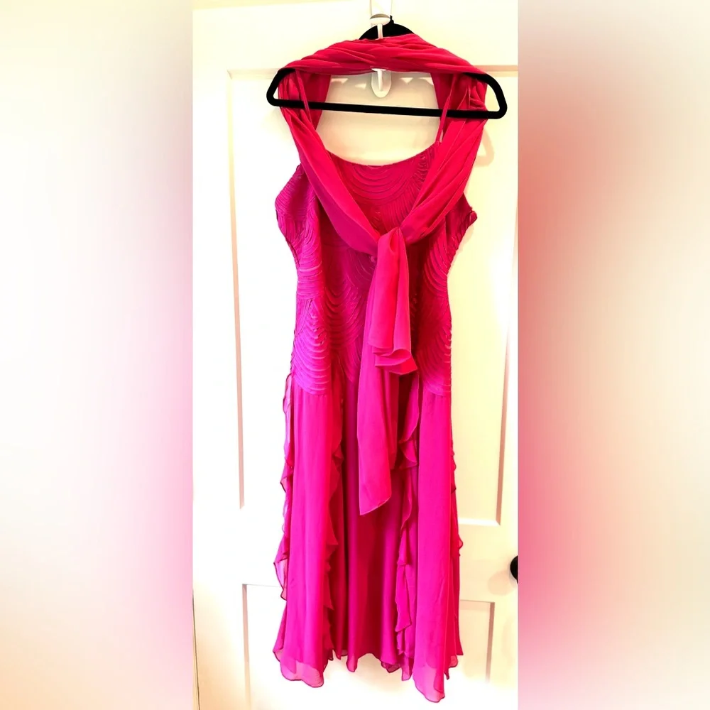 Bright Raspberry Pink Cocktail Dress - Picture 1 of 9